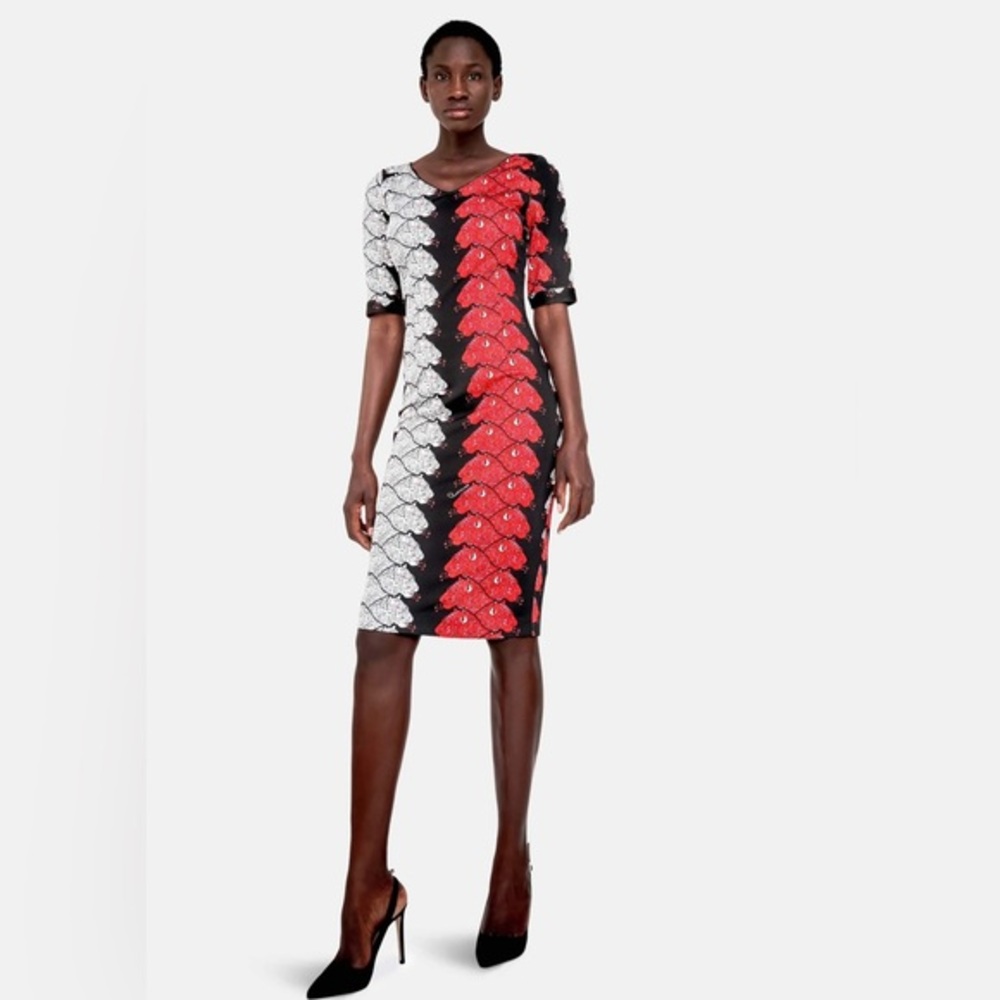Cavalli Class leopard dress with sleeve embellishments like new